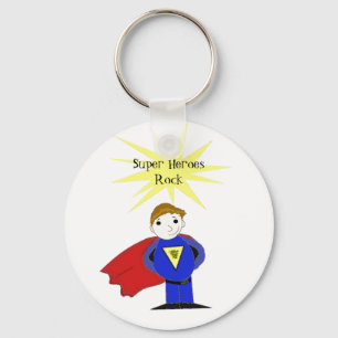 Super Heroes Rock Key Ring