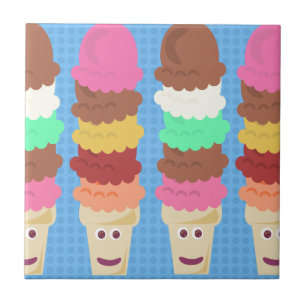 Super High Cute Ice Cream Cones Tile