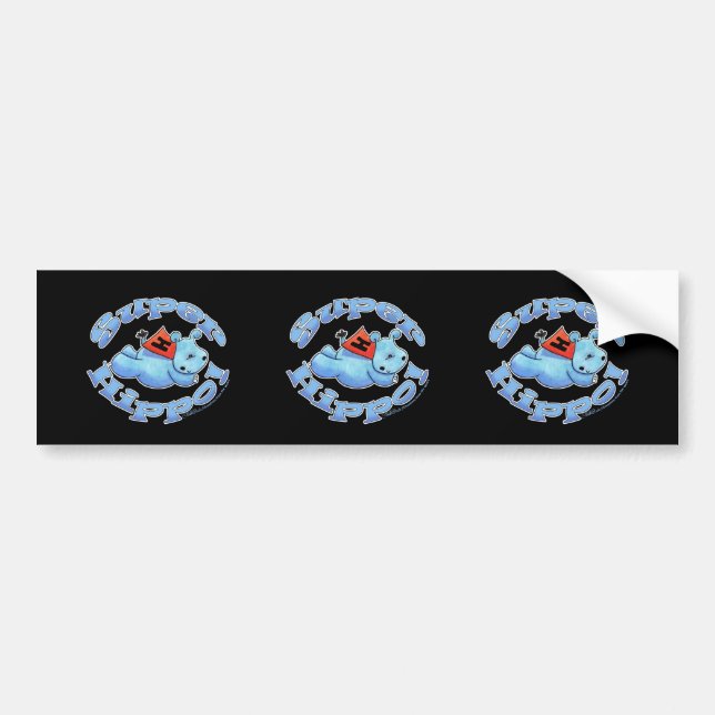Super Hippo Bumper Sticker (Front)