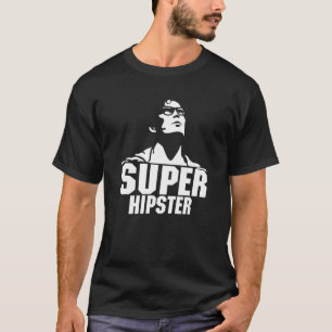 Super Hipster Glasses Bearded Bow Tie Hippies Must T-Shirt
