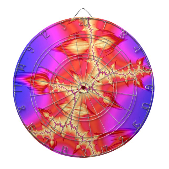 Super Hot Fiery Fizzure Fractal Abstract Art Dartboard (Front)