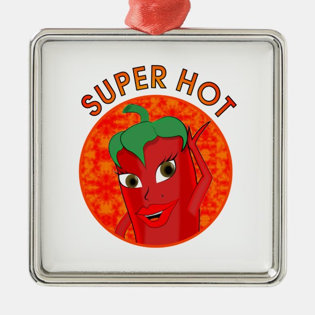 Super Hot Pepper Diva Metal Tree Decoration (Front)