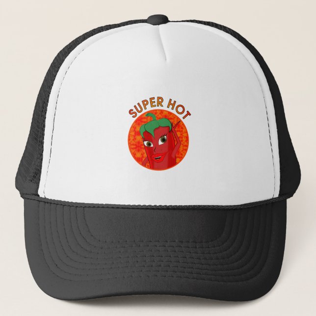 Super Hot Pepper Diva Trucker Hat (Front)
