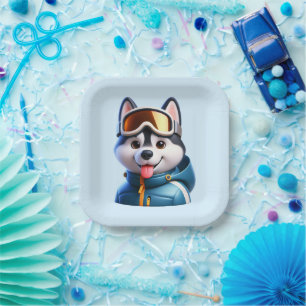 Super Husky Adventurer Paper Plate