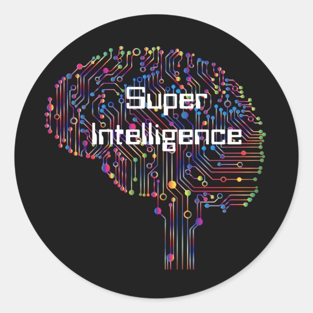 Super Intelligence Technology Classic Round Sticker (Front)