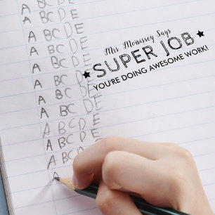 Super Job Awesome Work Personalised Teachers Self-inking Stamp