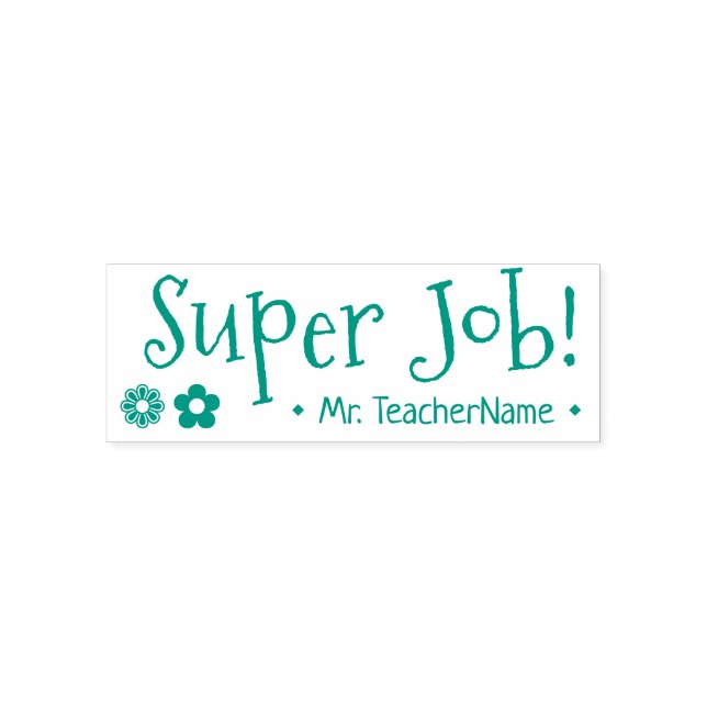 "Super Job!" Teacher Feedback Rubber Stamp (Design)