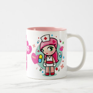 super kawaii nurse Two-Tone coffee mug