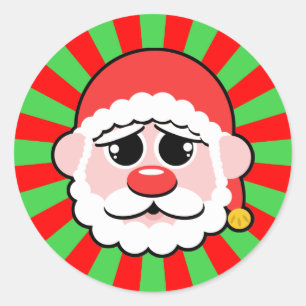 Super Kawaii Santa Classic Round Sticker