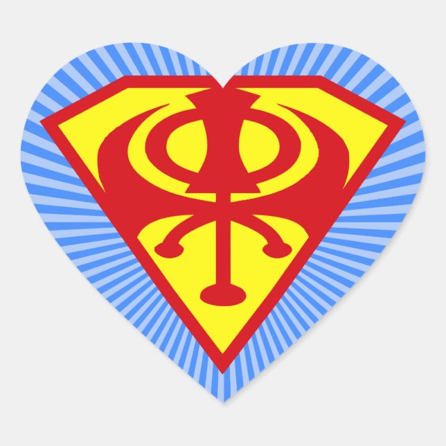 Super Khanda Heart Sticker (Front)