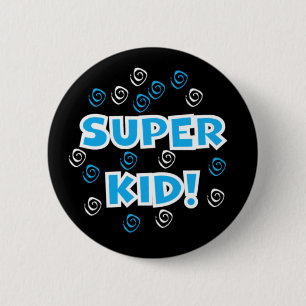 Super Kid Blue 6 Cm Round Badge