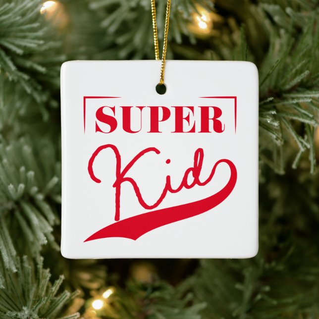 Super Kid Ceramic Ornament (Tree)