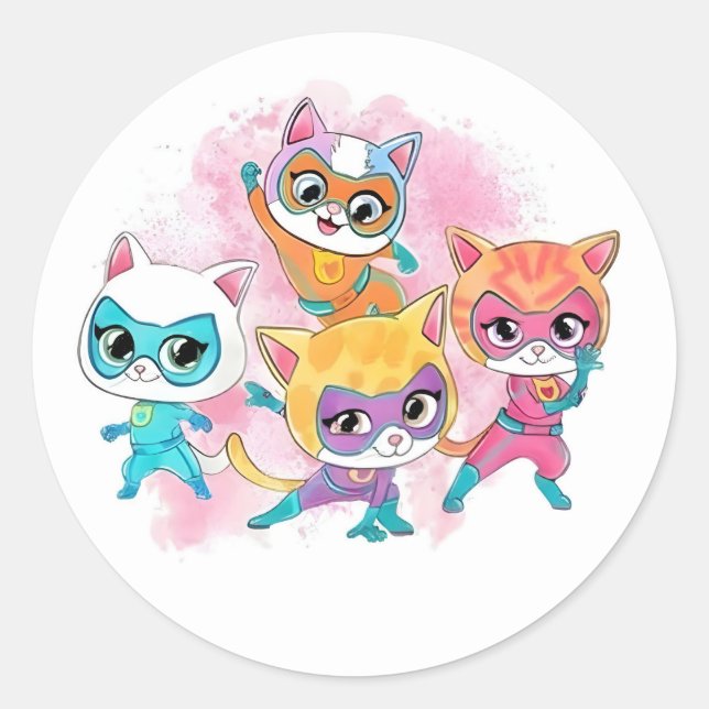 SUPER KITTLES CLASSIC ROUND STICKER (Front)