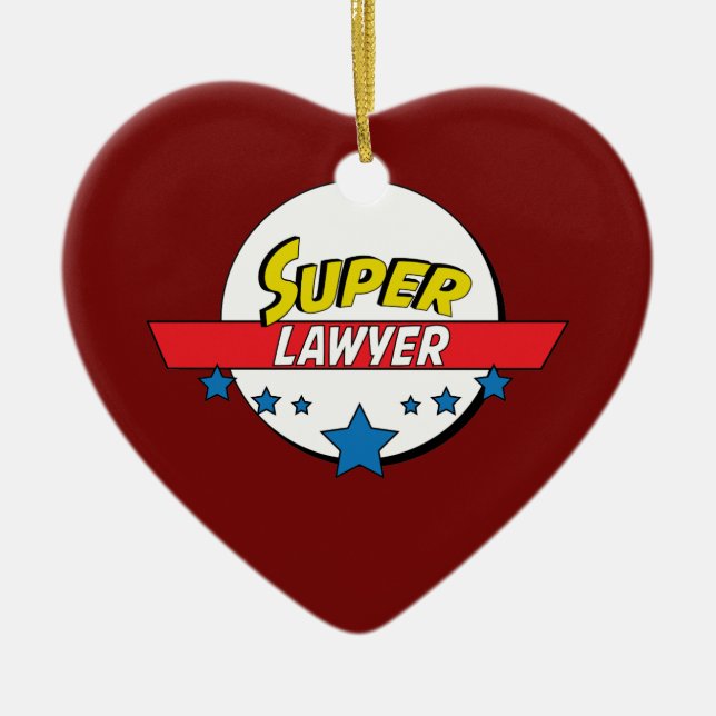 Super lawyer, #lawyer ceramic tree decoration (Front)