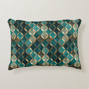 Super Luxe Teal & Gold  Decorative Cushion
