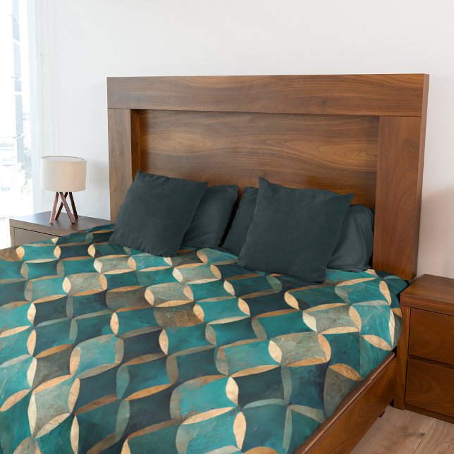 Super Luxe Teal & Gold  Fleece Blanket (Creator Uploaded)