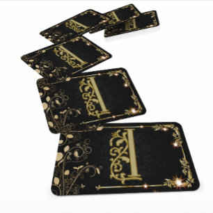 Super Luxury Black Gold Monogram Business Card