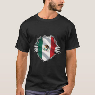 Super Mexican Heritage Proud Mexico Roots Flag T-Shirt