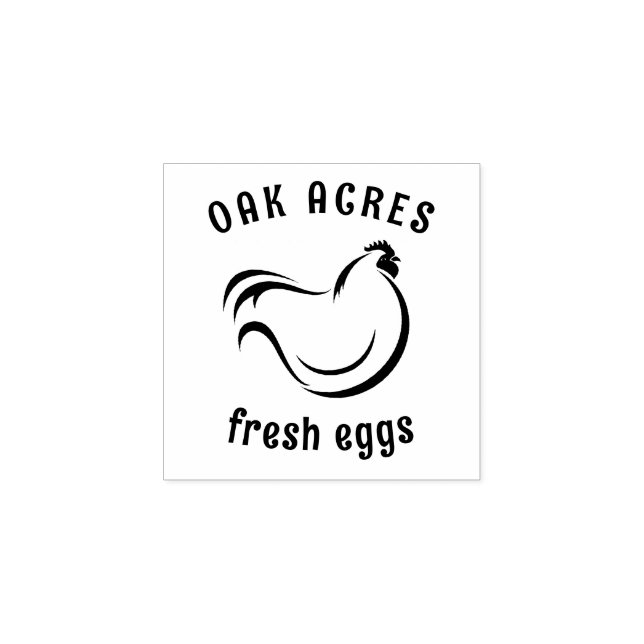 Super modern chicken monogram egg stamp (Imprint)