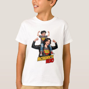 Super Mom & Daughter Cartoon Illustration T-Shirt