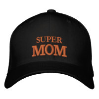 SUPER MOM embroidered baseball cap gold / black