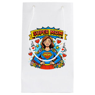 Super Mom: The Floral Superheroine Small Gift Bag