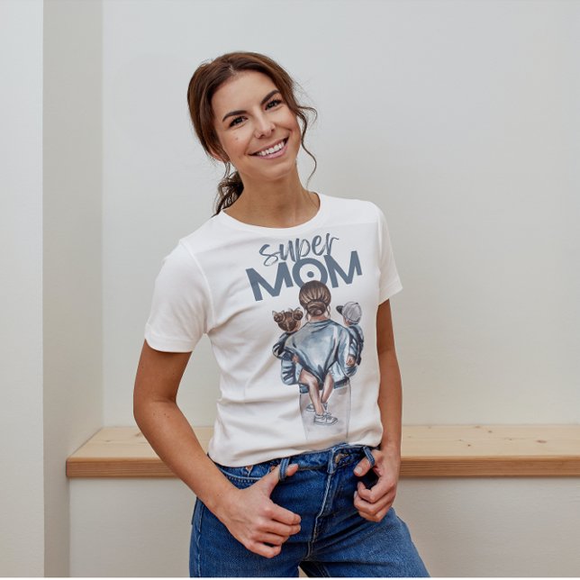 Super Mom Watercolor T-Shirt (Creator Uploaded)