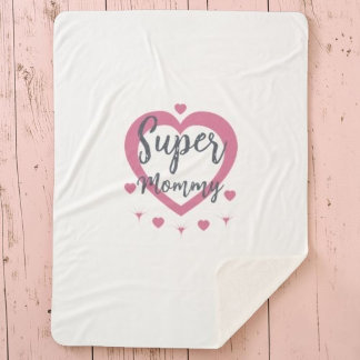 Super Mommy Personalized Best Mom Gift Sherpa Blanket