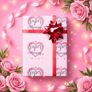 Super Mommy Personalized Best Mom Gift Wrapping Paper