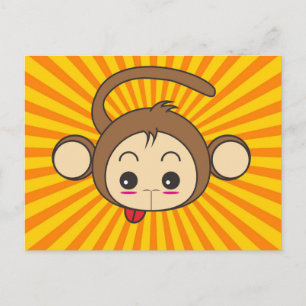 Super Monkey Face Postcard