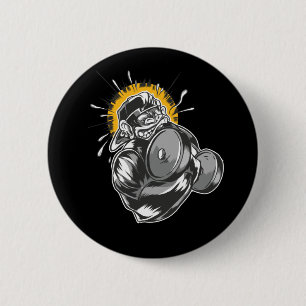 Super Monkey Gym Design 6 Cm Round Badge