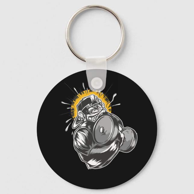 Super Monkey Gym Design Key Ring (Front)