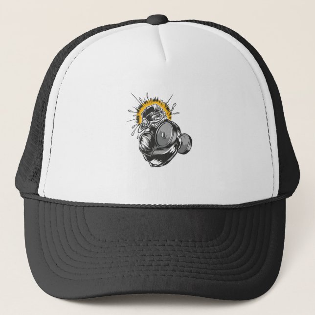Super Monkey Gym Design Trucker Hat (Front)