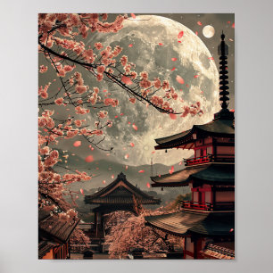 Super Moon at Tokyo Japan Poster