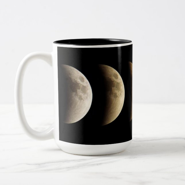 Super Moon, Blood Moon, Lunar Eclipse, 2015 Two-Tone Coffee Mug (Left)