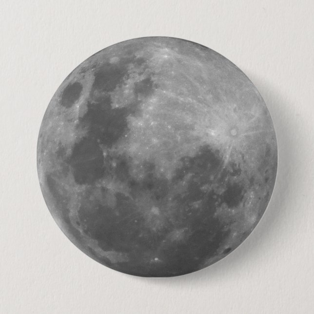 Super Moon Full Moon Lunar Photograph Sticker 7.5 Cm Round Badge (Front)