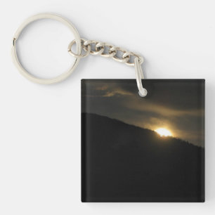 Super Moon over Washington Mountain Key Ring
