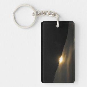 Super Moon over Washington Mountain Key Ring
