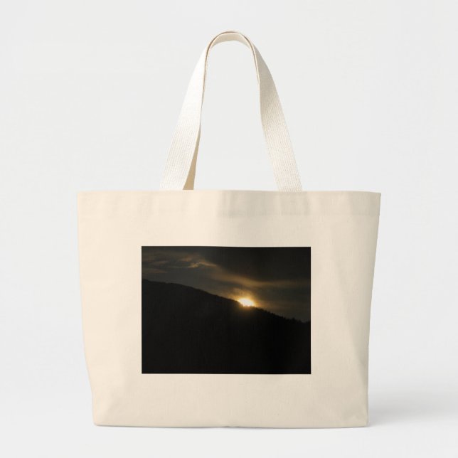 Super Moon over Washington Mountain Large Tote Bag (Front)