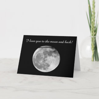 Super Moon with Aeroplane Passing/Customisable! Card