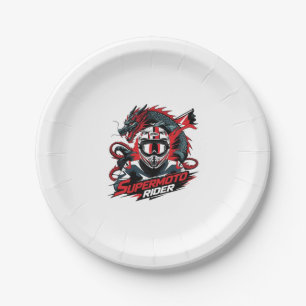 Super Moto Rider � Motorcycle Paper Plate