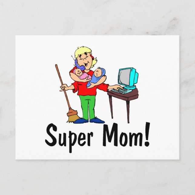 Super Mum (4 Arms) Postcard (Front)