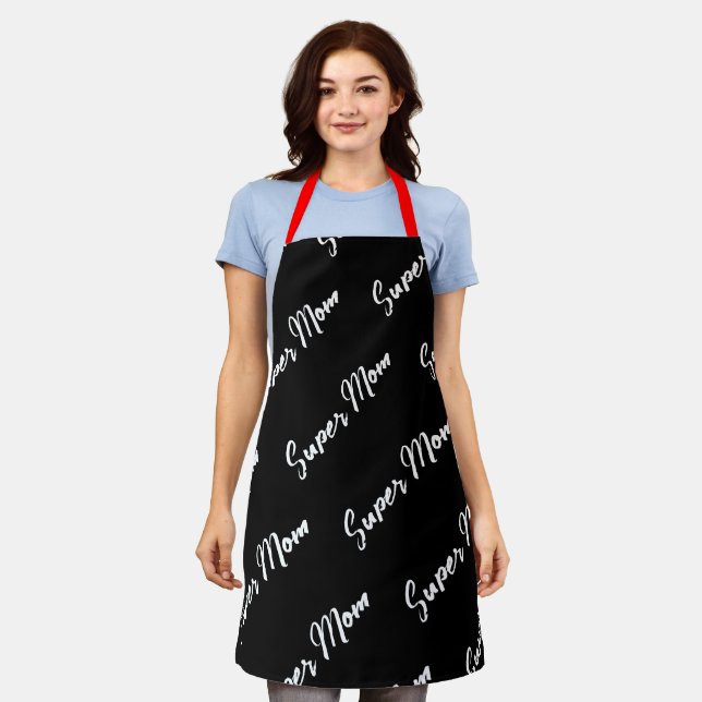 Super Mum Beautiful Cute Pretty Elegant Modern Apron (Worn)