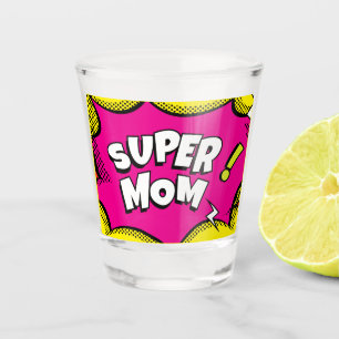  “Super Mum” Colourful Comic Book Pop Art  Shot Glass