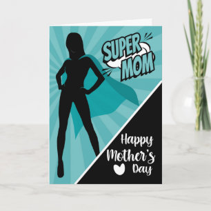 Super Mum Comic for Happy Mother’s Day Card