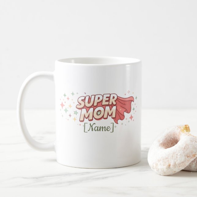 Super Mum Comic personilized Mug (With Donut)