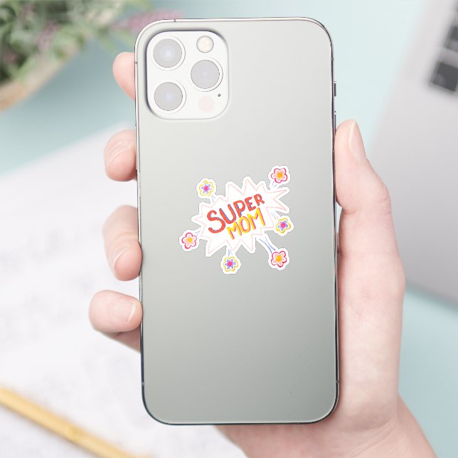 Super Mum Flower Hand Lettering Action Bubble (Phone)