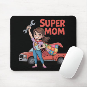 Super Mum Hero Cartoon Mother's Day Gift Mouse Mat