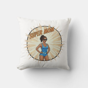 Super Mum Hero Comic Book Style Mother's Day Gift Cushion