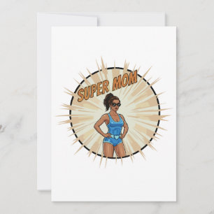 Super Mum Hero Comic Book Style Mother's Day Gift Holiday Card